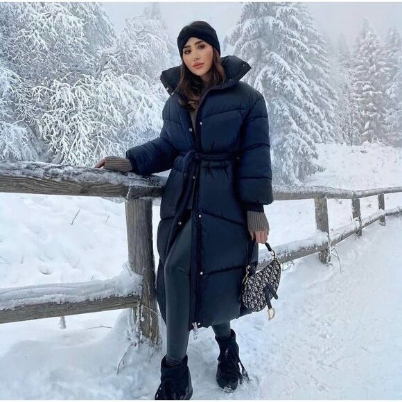 Mango Puffer Oversized Padded Coat Belted New - Picture 1 of 4